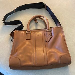 Brown coach leather briefcase